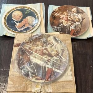 Knowles Norman Rockwell Heritage Collection Plates Plate Set Of 3 Vintage